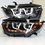 09 Highlander LED Strip Utype Headlamps for Toyota LDV3