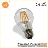 CE RoHS A60 600lm 6W LED Filament Bulb Light