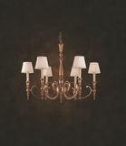 Cloth Shade Copper Chandelier