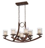 7 Light Oval Wooden Chandelier