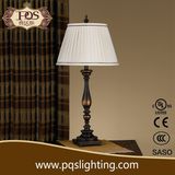 White Shade Antique Brass Bedside Table Lamp