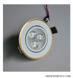 3W CE Spray White+Gold Edge Warm White LED Ceiling Light