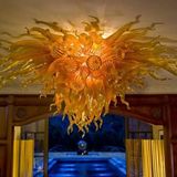 Yellow Blown Glass Ceiling Chandelier with LED Bubls (BGC20162)