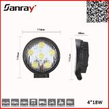 4 Inch 18W LED Work Light for Agricultural Vehicles