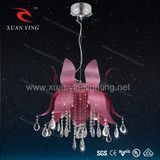 Elegant Pink Lotus Shape Crystal Chandelier Lighting with G4 (Mv20146-9)