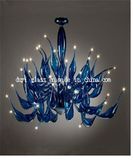 Deep Blue Blown Glass Chandelier Lighting for Home Decoration