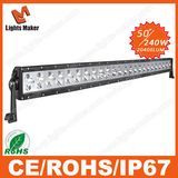 Single Row 50inch 240W LED Bars Light Driving for Dozer, Road Roller, 12V Energy Saving 4X4 LED Driving Light Bar