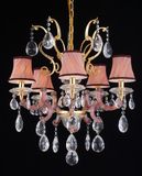 Luxury Crystal Drop with Fabric Lamp Shade Chandelier (120688-8L)