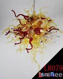 Red and Yellow Hanging LED Chandelier Classical Style Art Lamp