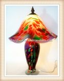 Red Glass Table Lamp for Room Decoration