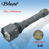 S48 1300 Lumens CREE Q5*5 White Light Bright LED Flashlight