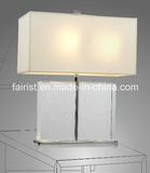 Modern Glass/Acrylic Table Lamp with Cloth Shade