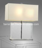 Modern Glass/Acrylic Table Lamp with Cloth Shade