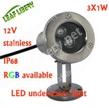 Waterproof IP68 2 Years Warranty 3W Underwater LED Lights for Fountains, Pool