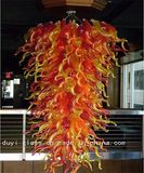 Red and Yellow Glass Chandelier for Hotel Decoration