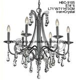 6 Light Modern Crystal Chrome Chandelier (HBC-9105)