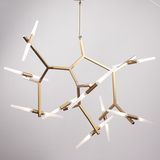 Modern Agnes Chandelier Famous Design Hot Sale Glass Metal LED Chandelier Lighting