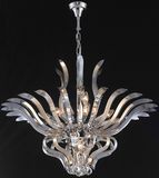 Contemporary Metal Crystal Chandelier