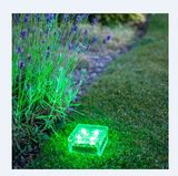 Green Outdoor LED Solar Ice Rock Crystal Glass Landscape Path Lights