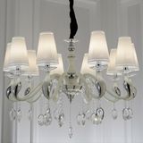 Very Popular Luxury Hotel Crystal Chandelier with Glass Shades