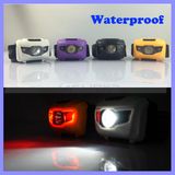 Waterproof 400 Lumens 3W LED Color Mini Red White Sos Cap Lamp Headlight Headlamp Head Lamp (1118b)