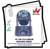 LED 18PCS*3W Moving Head Beam Light for Stage Lighting