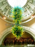 Green Blown Glass Chandelier Light for Hotel Decoration