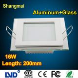 Energy Saving Aluminum+Glass Square 16W LED Ceiling Light