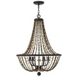 5 Light Amber Crystal Chandelier (100450)