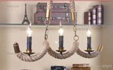 North Country Hemp Rope Pendant Lights Hand Made Hemp Rope Vintage Chandeliers for for Home Hotel Lobby