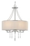 Manhattan Pendant, Pleated Shade Crystal Chandelier