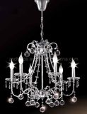 6 Light Crystal Lamp Iron Chandelier