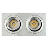 Lathe Aluminum GU10 MR16 Multi-Angle 2 Units Square Tilt Recessed LED Down Light (LT2303B-2)