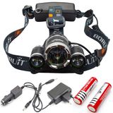 6000lm 3 Cre E Mode T6 Headlamp Rechargeable Headlight LED