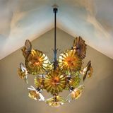 Art Glass Flower Chandelier for Dining Room