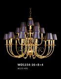 Graceful Decorative Brass Chandelier with Lampshade for Hotel