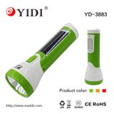 Solar Power Built-in Rechargeable LED Flashlight with Sidelight