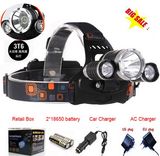 3PCS CREE T6 LED Rechargeable Headlamp