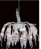 White Blow Glass Chandelier Lamp for Bar Decoration