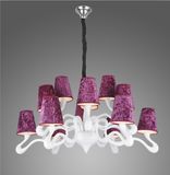 Big Chandelier Made in Polyresin and Fabric Shade