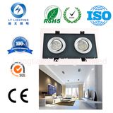 6W Black Crystal Square Double End LED Down Light
