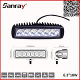 18W Single Row LED Work Light for 4WD Car