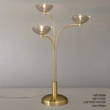 3 Light Lily Table Lamp in Satin Brass Finish (HBT-6589)