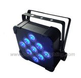 9X15W RGBWA 5 in 1 Battery Operated Wireless DMX LED Flat PAR