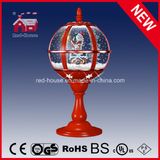 All Red Festival Table Lamp with Lace Decoration and LED Lights